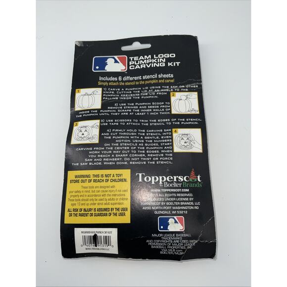 Official MLB Pumpkin Carving Kit Team Logo Stencil Boston Red Sox - Picture 2 of 4